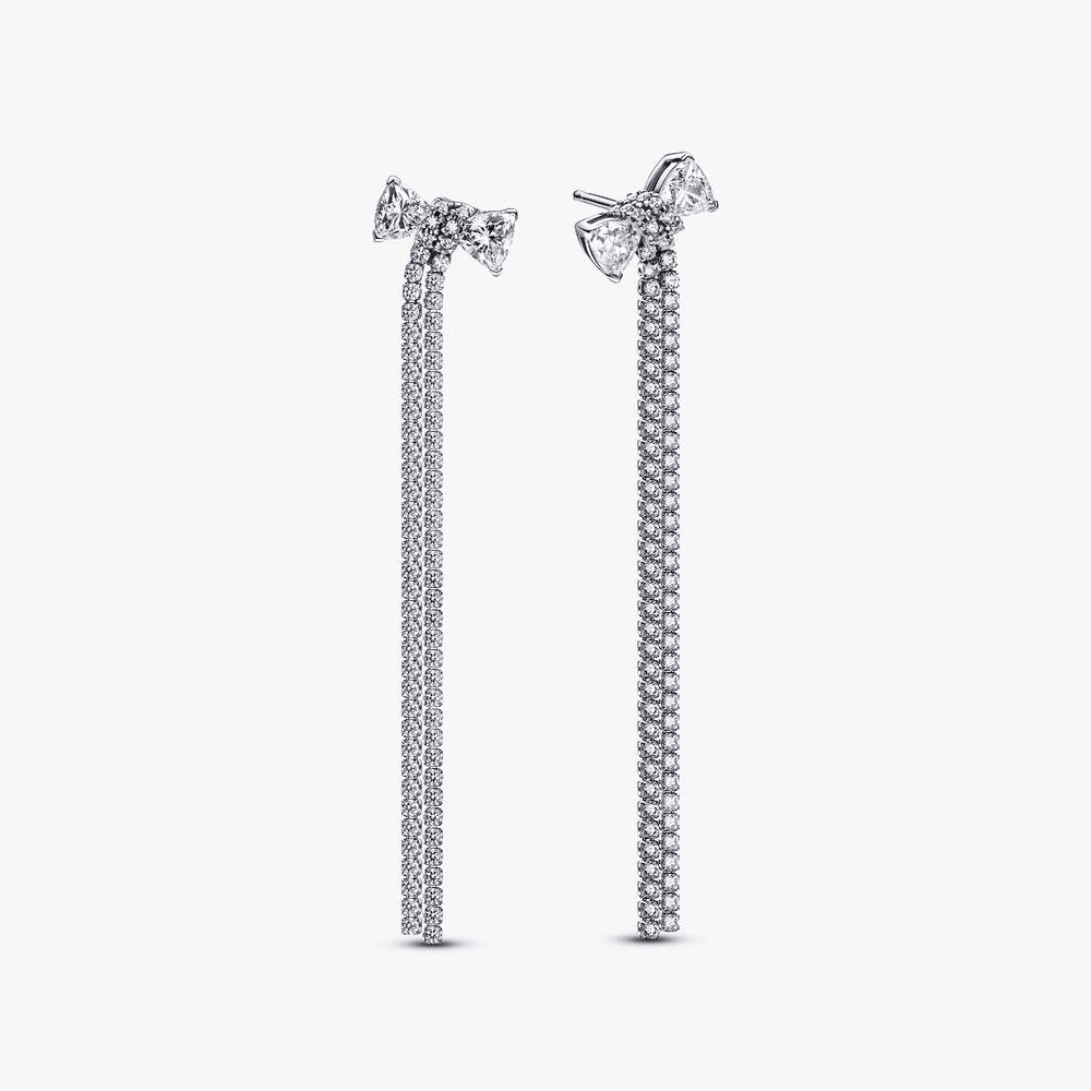 Orecchini pendenti Fiocco luminoso e Pavé a Cascata