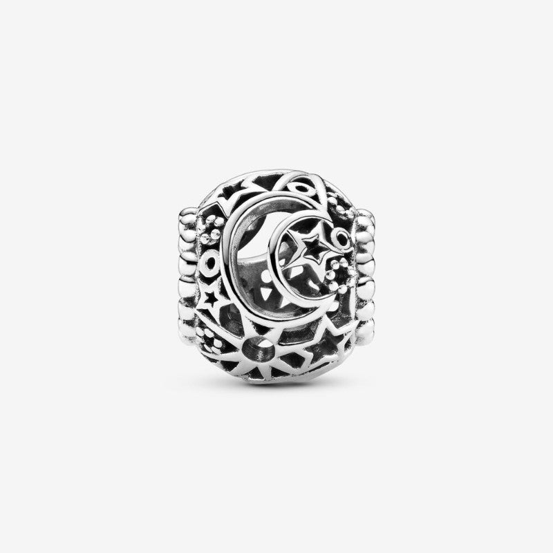 Charm openwork Sole, stella e luna