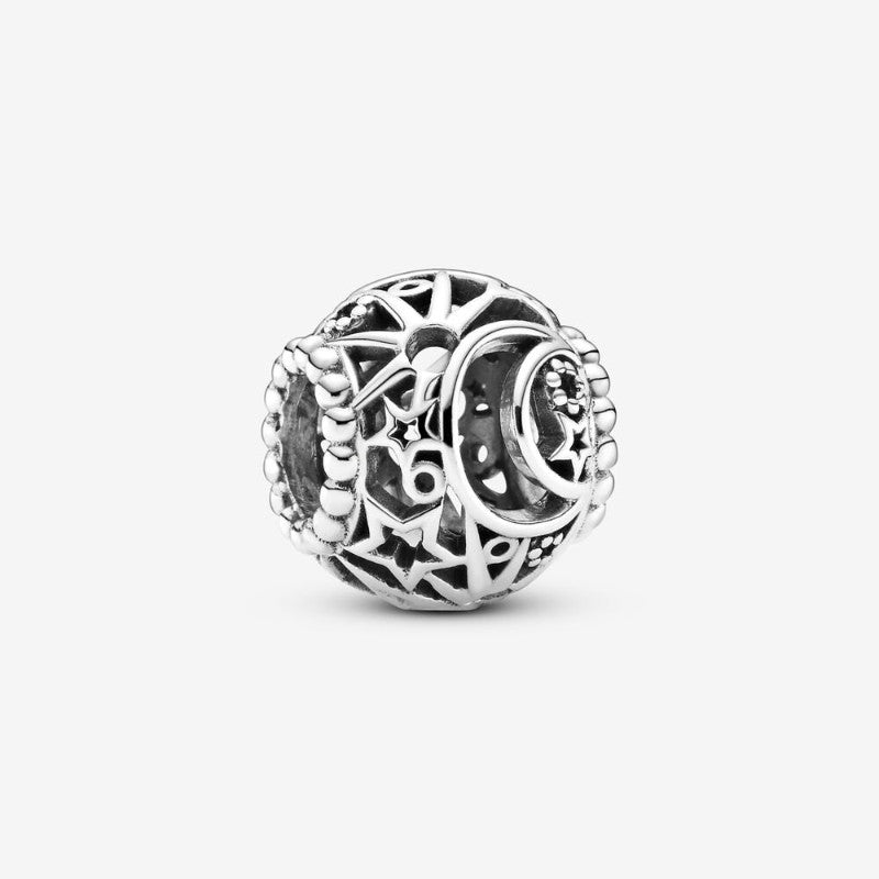 Charm openwork Sole, stella e luna
