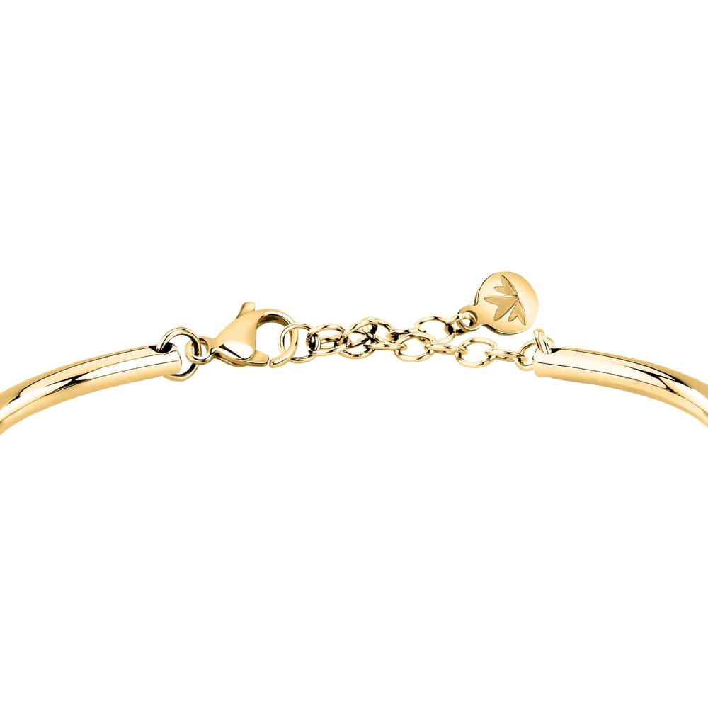 Bracciale Rigido Cerchi in Acciaio Dorato e Zirconi Verdi – Morellato SAKM98