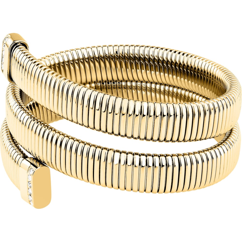Bracciale Rigido Onda in Acciaio Dorato e Cristalli Bianchi – Morellato SAZP23