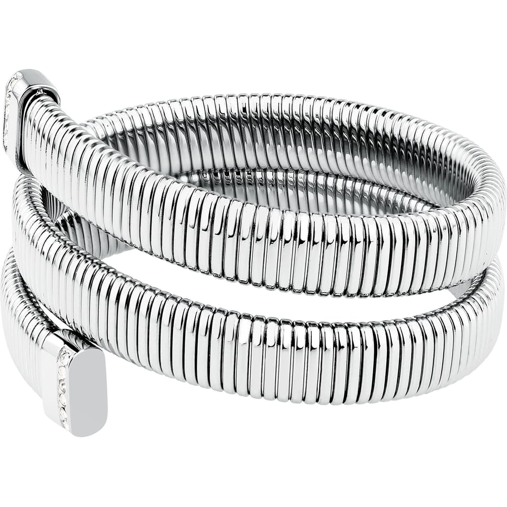 Bracciale Rigido Onda in Acciaio e Cristalli Bianchi – Morellato SAZP27