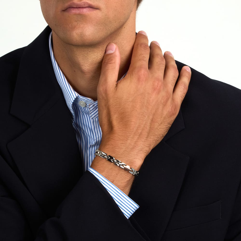Bracciale Prisma a Catena in Acciaio Bicolore – Morellato SARN06 indossato
