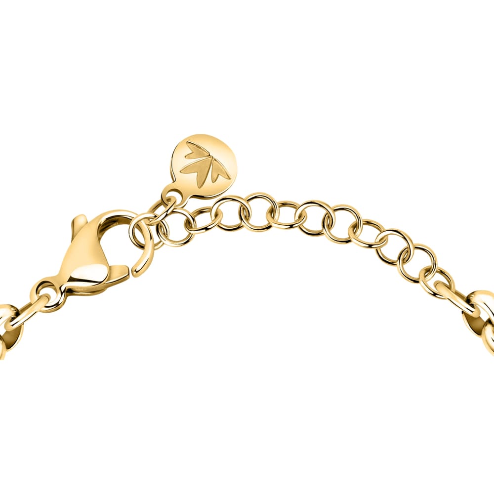 Bracciale Vintage a Catena in Acciaio Dorato e Cristalli Bianchi – Morellato SAZJ10