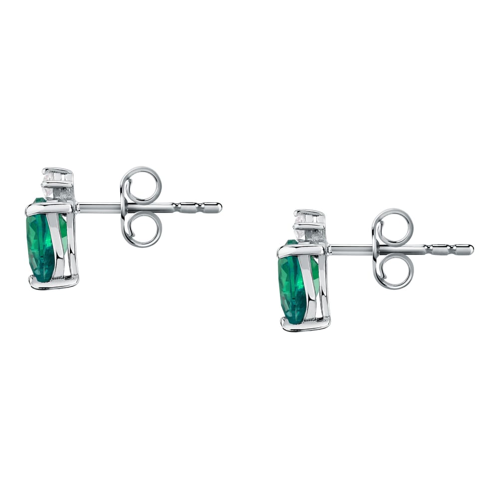 Orecchini Nobile a Lobo Cuore in Argento e Zirconi Verdi – Morellato SAIW164