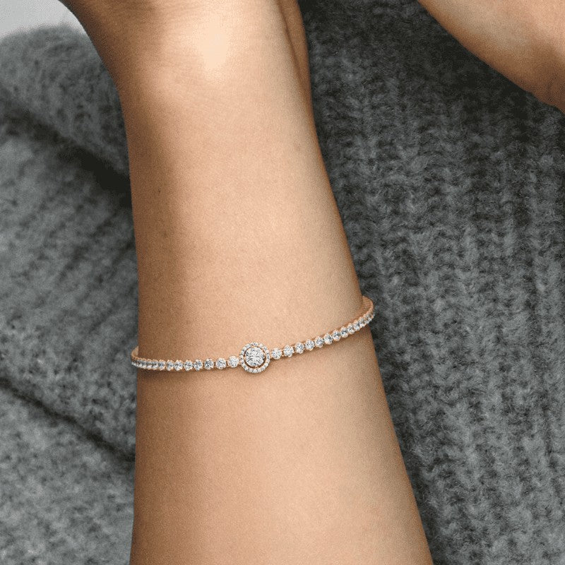 Bracciale Tennis Scintillante Dorato