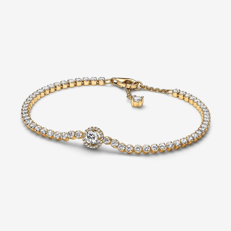 Bracciale Tennis Scintillante Dorato