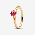 Pandora | Anello Solitario Cuore Rosso