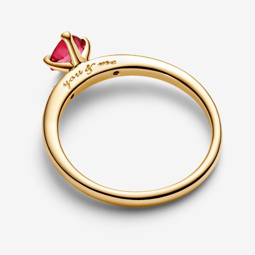 Pandora | Anello Solitario Cuore Rosso