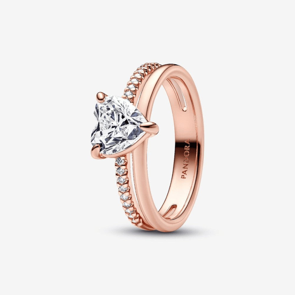Doppia Fascia con Cuore oro rosa