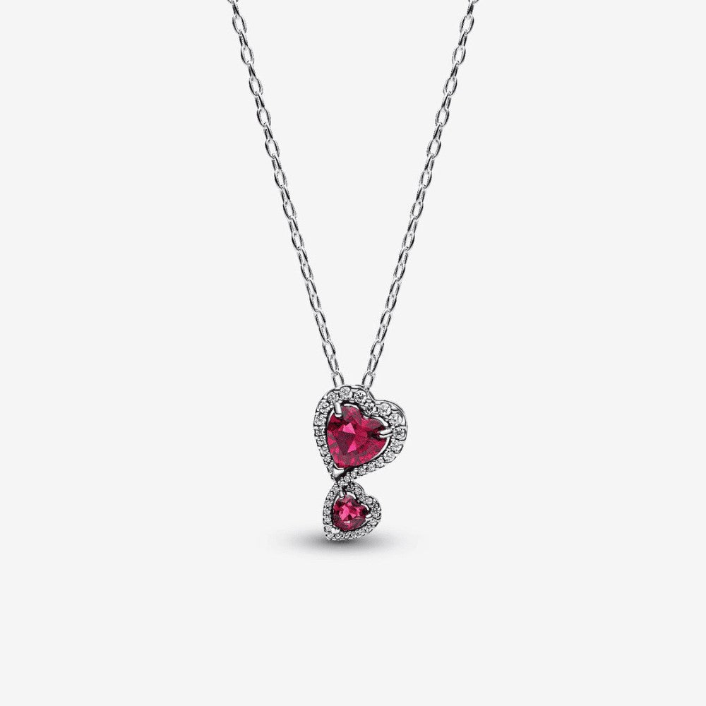 Collana Doppi Cuori Rossi
