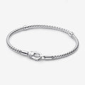 Bracciale Maglia Geometrica con Chiusura a Moschettone