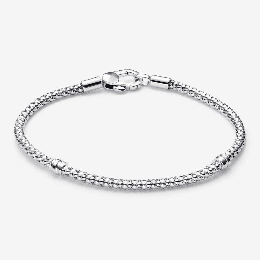Bracciale Maglia Geometrica con Chiusura a Moschettone