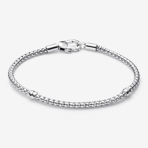 Bracciale Maglia Geometrica con Chiusura a Moschettone
