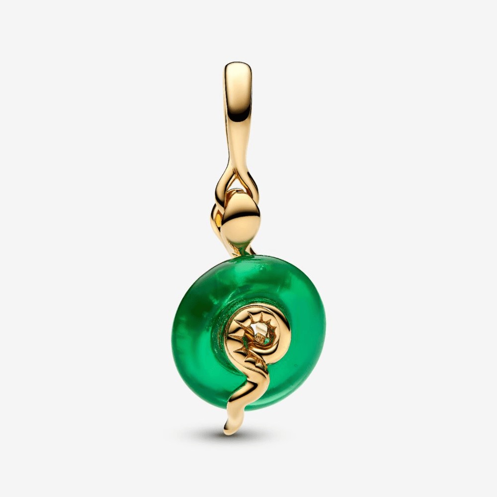 Charm Pendente Serpente Vetro di Murano verde