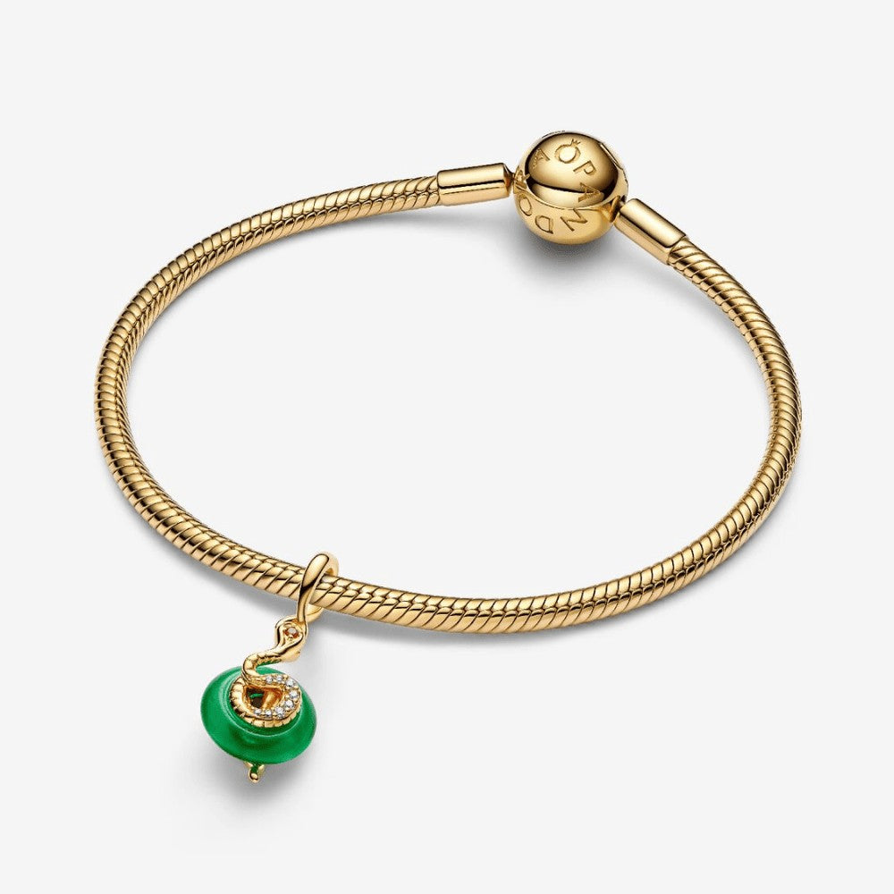 Charm Pendente Serpente Vetro di Murano verde