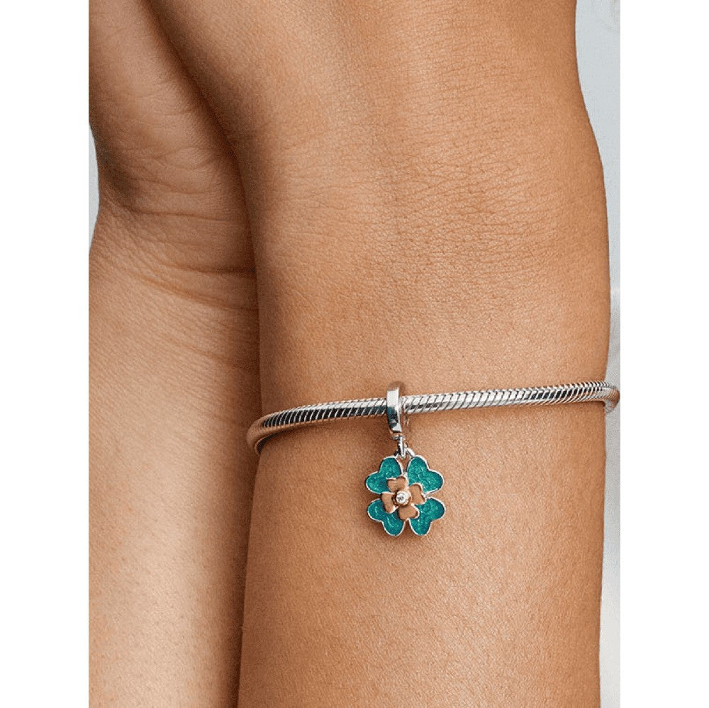 Charm Pendente Quadrifoglio Girevole