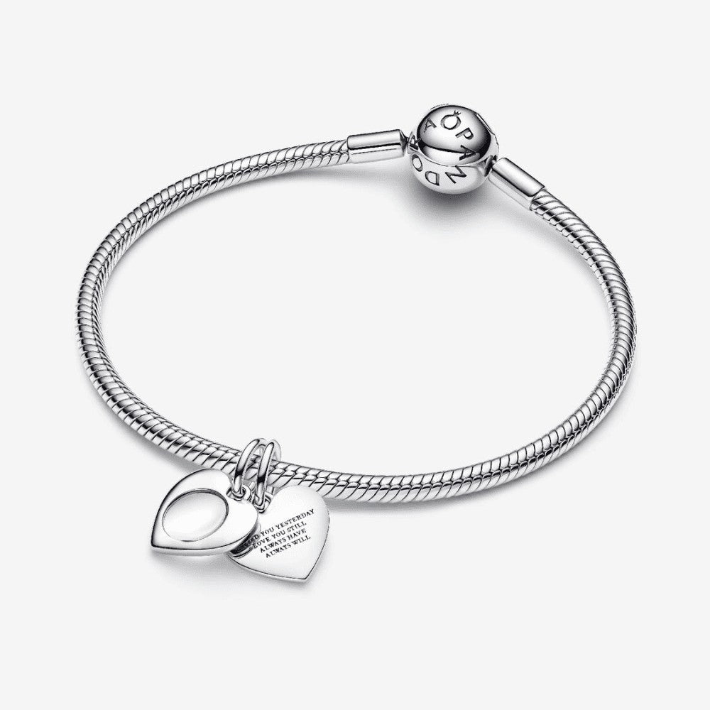 Charm Pendente Cuore con Lente di Ingrandimento da incidere