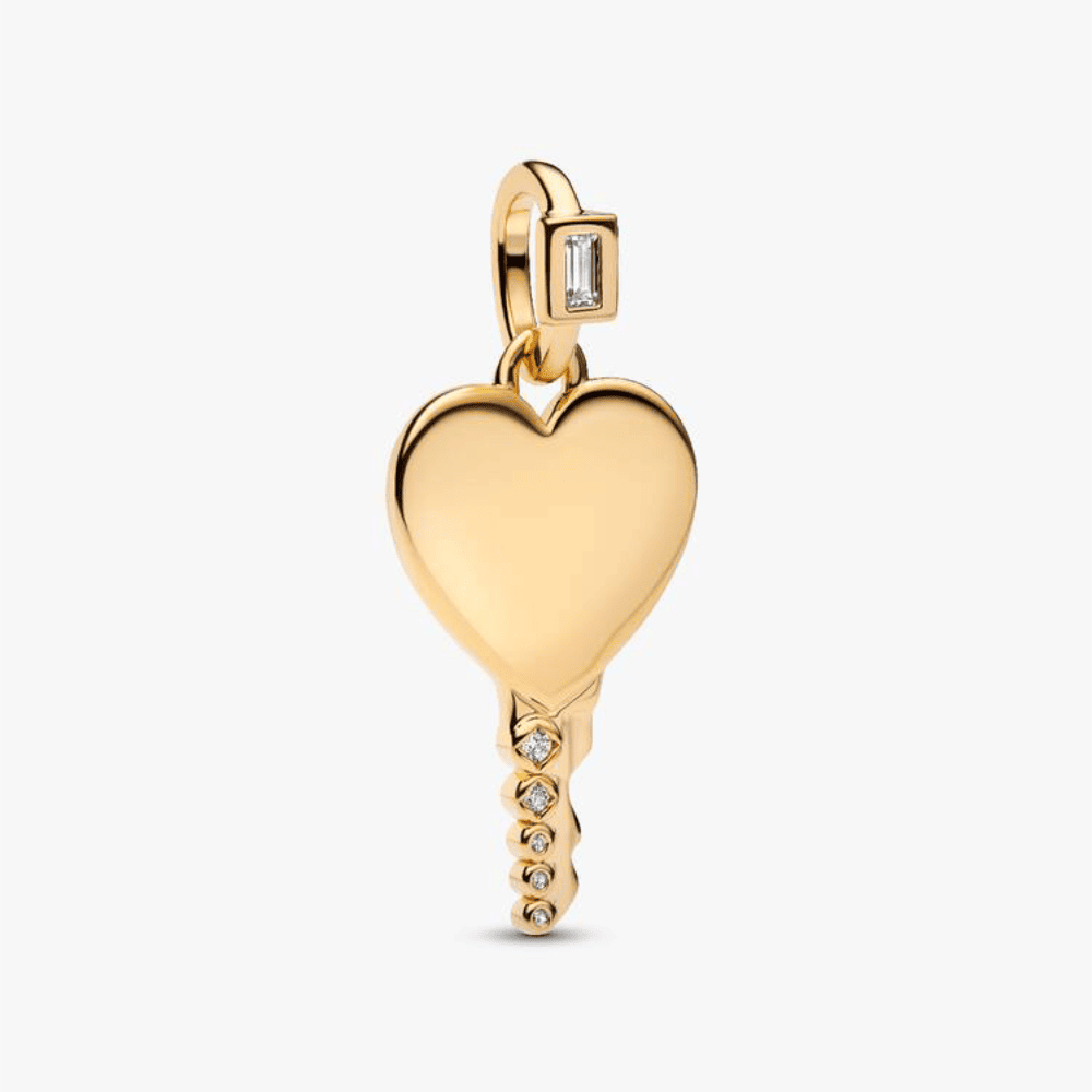 Pendente Chiave a Cuore da incidere Dorata