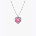 Collana Cuore in Rilievo Rosa Grande
