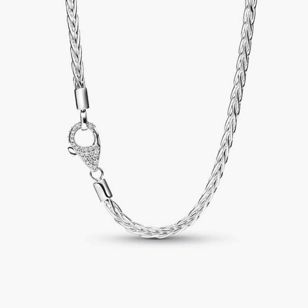Collana Maglia Coda di Volpe con Chiusura Pavè