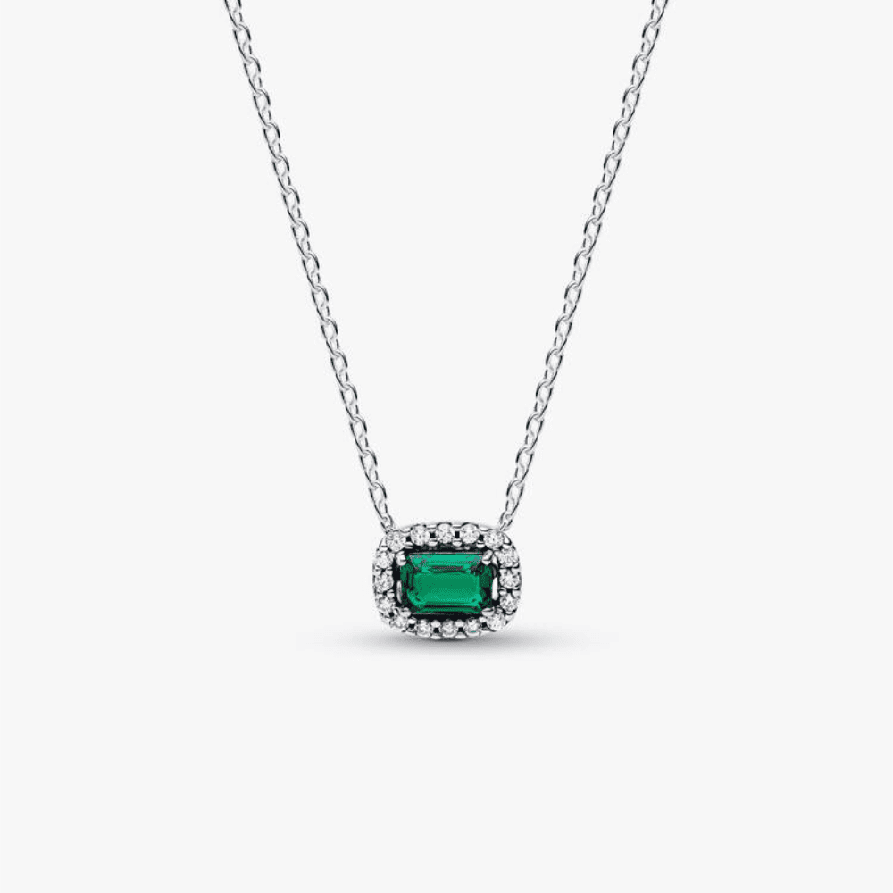 Collana Punto Luce Rettangolo Verde