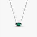 Collana Punto Luce Rettangolo Verde