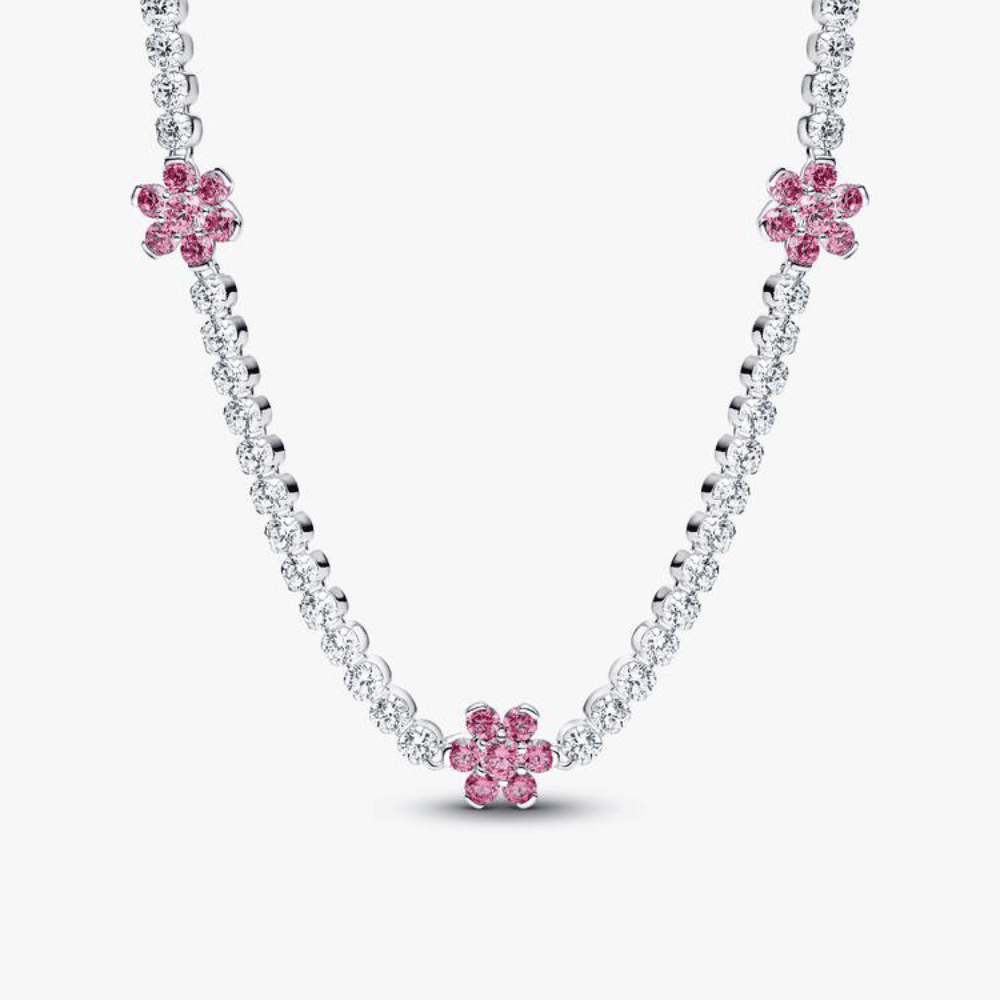 Collana Choker Fiori Rosa