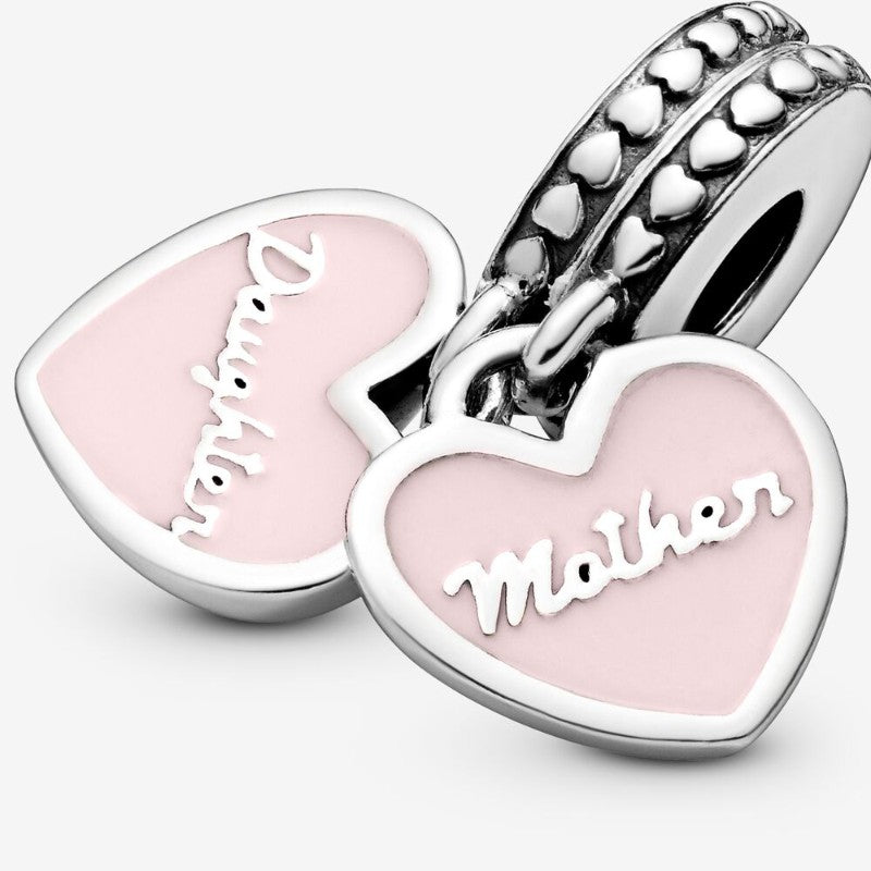 Charm pendente cuori mamma e figlia