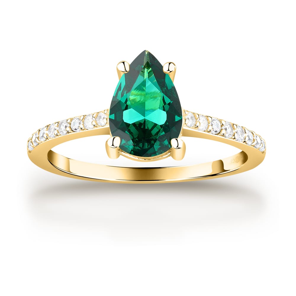 Anello Solitario Tesori in Argento Dorato e Zirconi Verdi – Morellato SAIW203