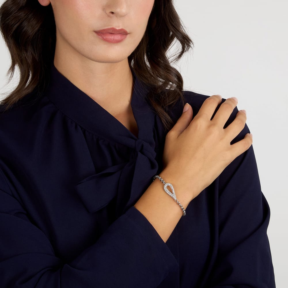 Bracciale Design in Acciaio e Cristalli Bianchi – Morellato SAYP28 indossato