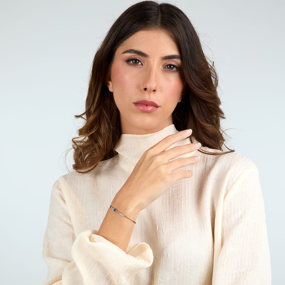 Bracciale Gioia a Catena in Acciaio e Cristalli Bianchi – Morellato SAVY35 indossato