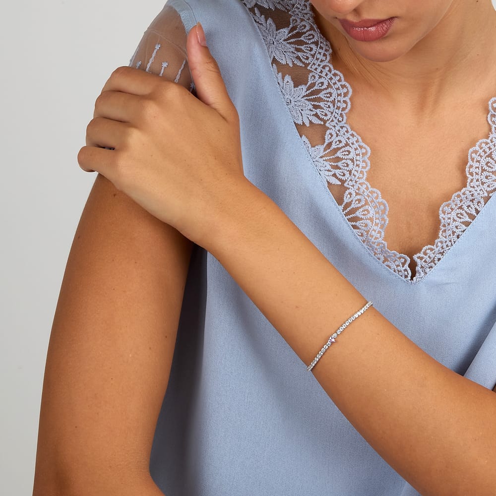 Bracciale Tennis Infinito in Argento e Zirconi Multicolore – Morellato SABD05 indossato