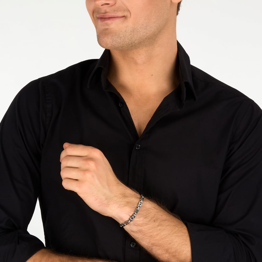 Bracciale Motown a Catena in Acciaio e Zirconi Neri – Morellato SALS127 indossato