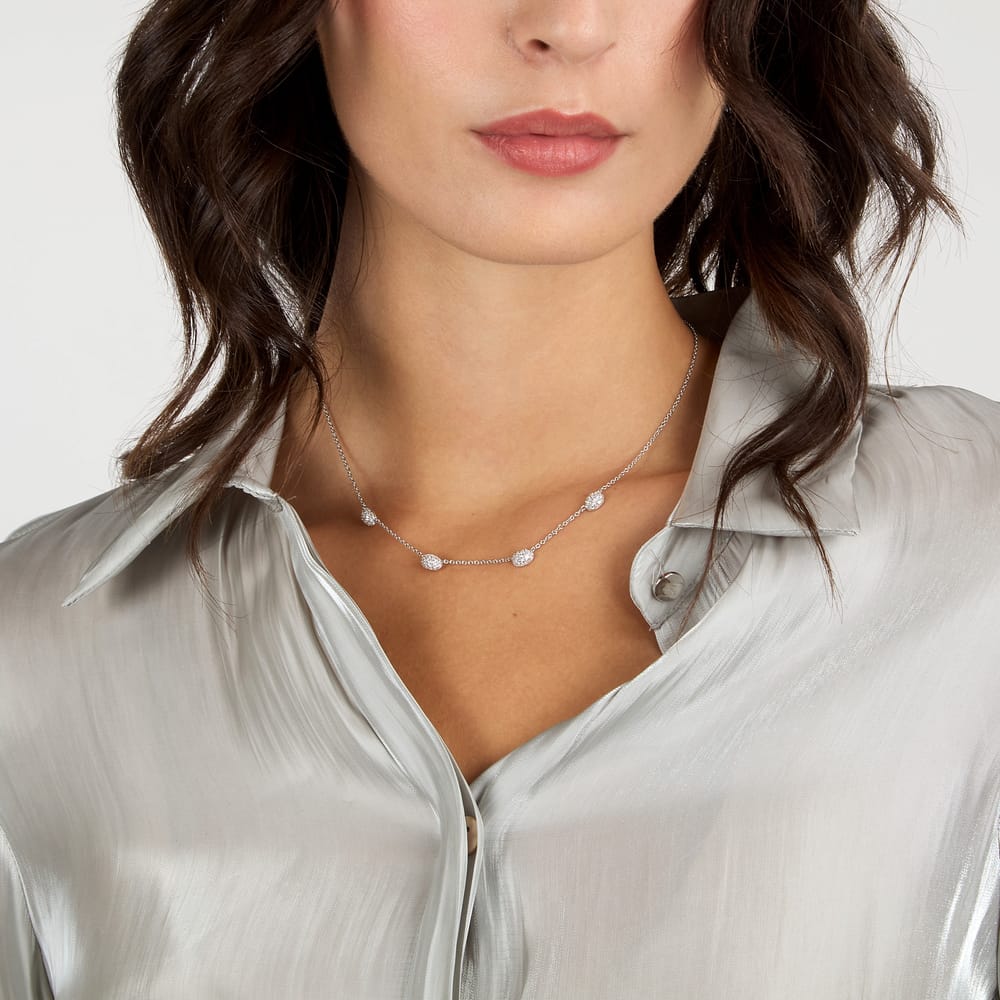 Collana Pavé in Argento e Zirconi Bianchi – Morellato SAZB01 indossato