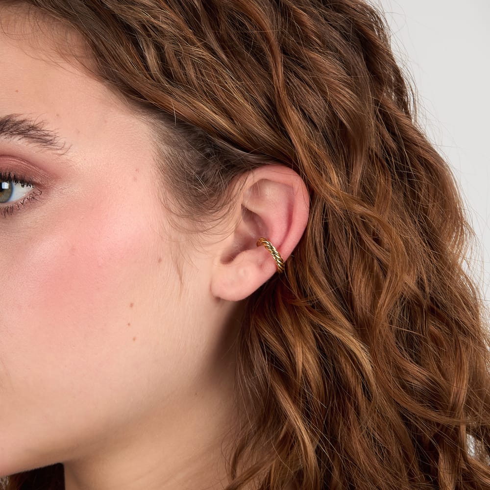 Mono Orecchino Earcuff a Cerchio in Acciaio Dorato – Morellato SAUP37 indossato