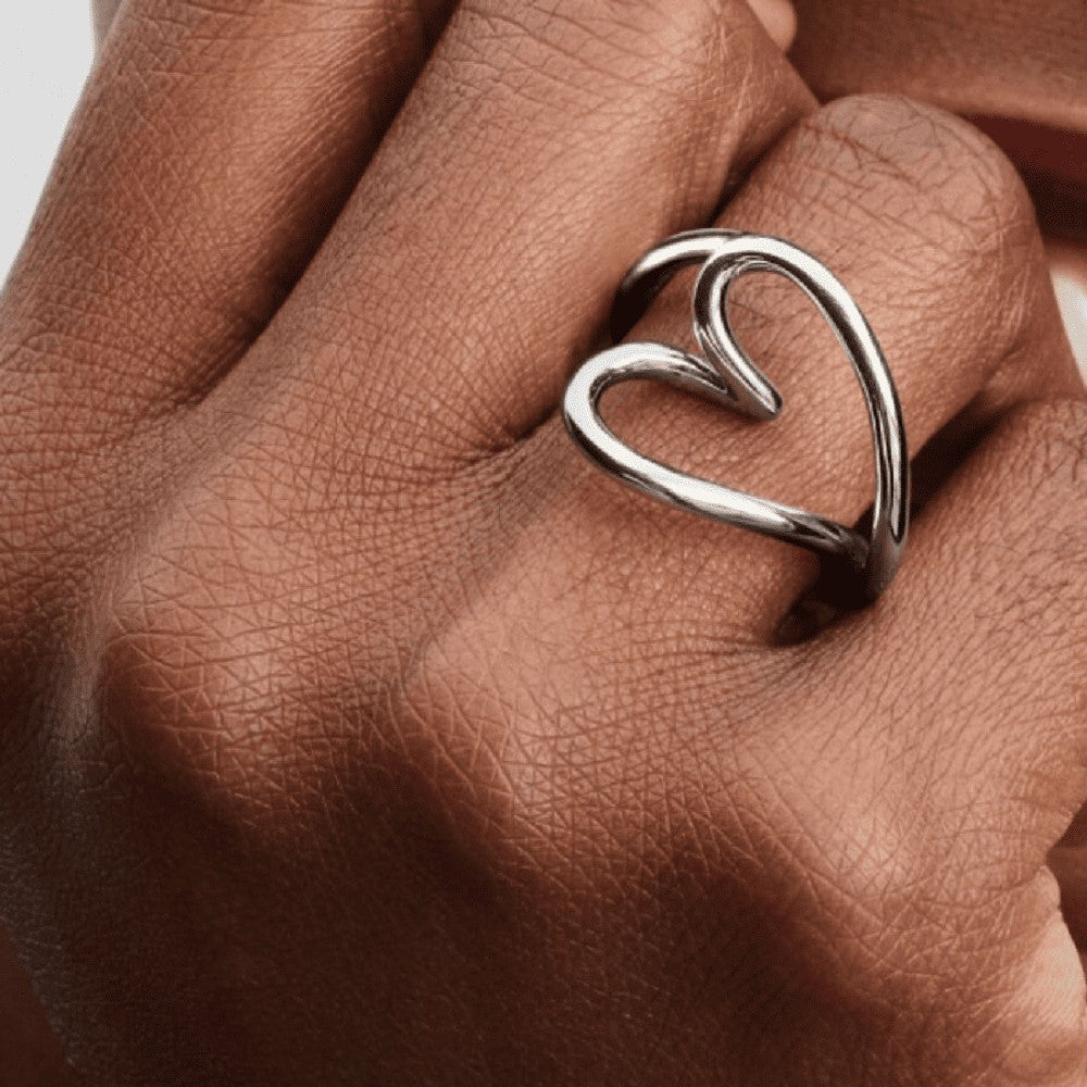 Pandora | Anello Cuore Linea Sinuosa