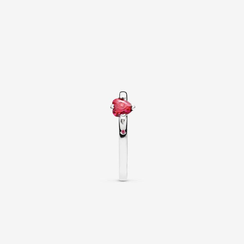Anello Solitario Rosso