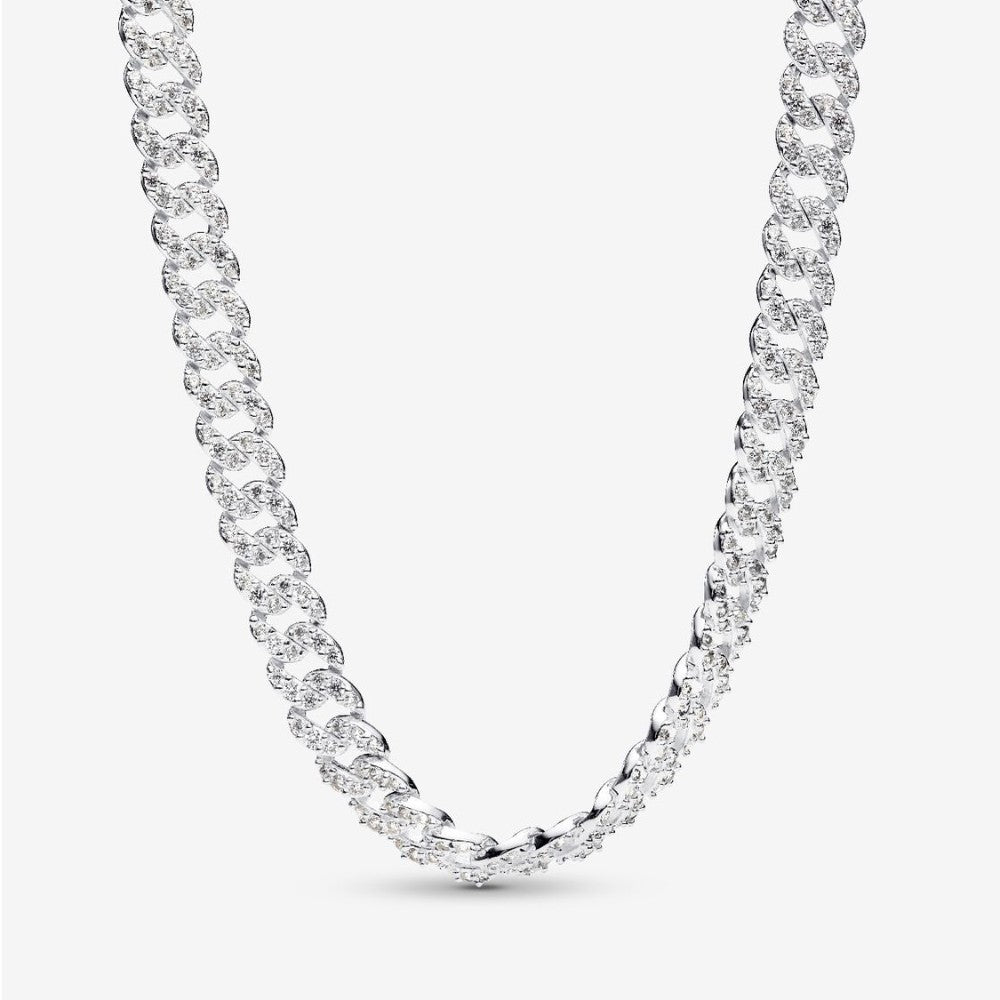Collana Catena Maglia Cubana Pavè