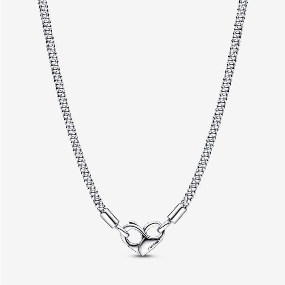 Collana Maglia Geometrica con Chiusura Moschettone a Cuore