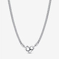 Collana Maglia Geometrica con Chiusura Moschettone a Cuore