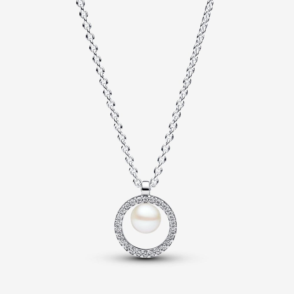 Collana con Perla d’Acqua Dolce Coltivata e Pavè