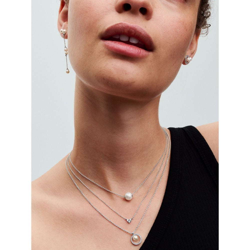 Collana con Perla d’Acqua Dolce Coltivata e Pavè