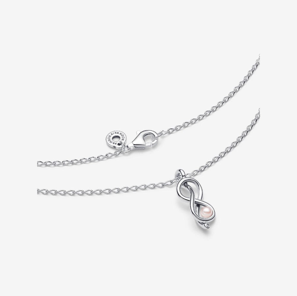 Collana Legame Infinito con Perla Rosa Artificiale