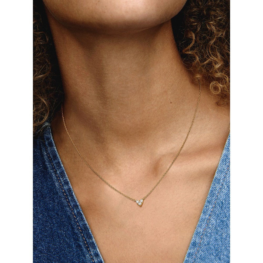 Collana Cuore con Tre Pietre