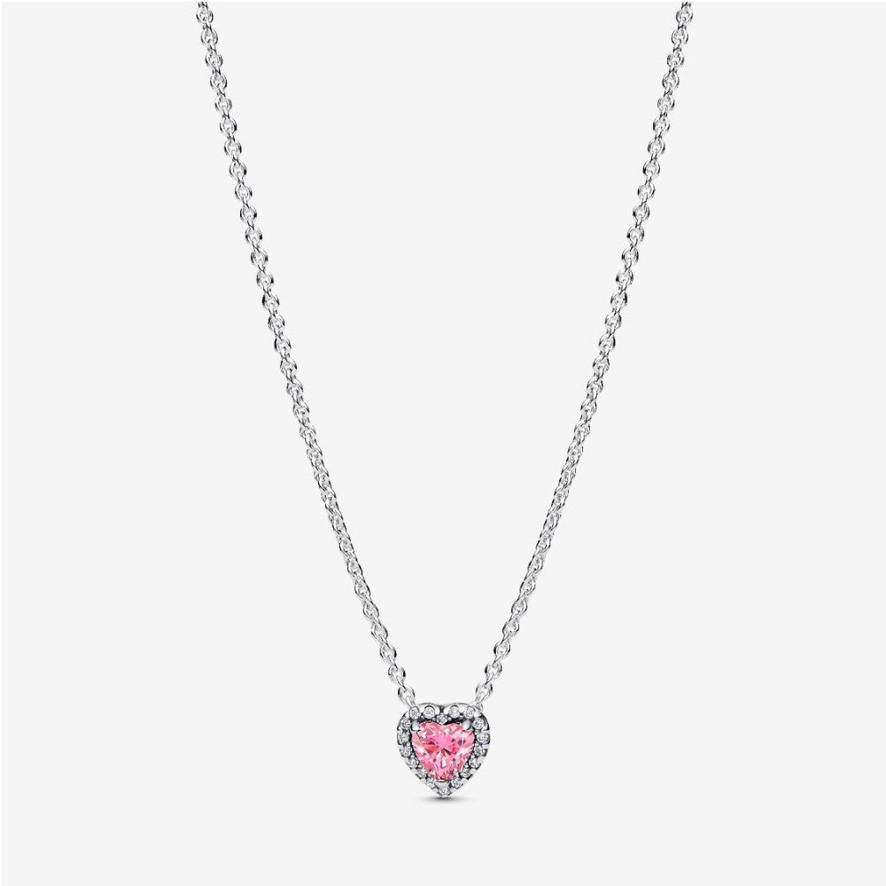 Collana Cuore in Rilievo Rosa