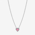 Collana Cuore in Rilievo Rosa