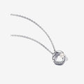 Collana Cerchio Linea Sinuosa con Perla d'Acqua Dolce Coltivata e Pavé