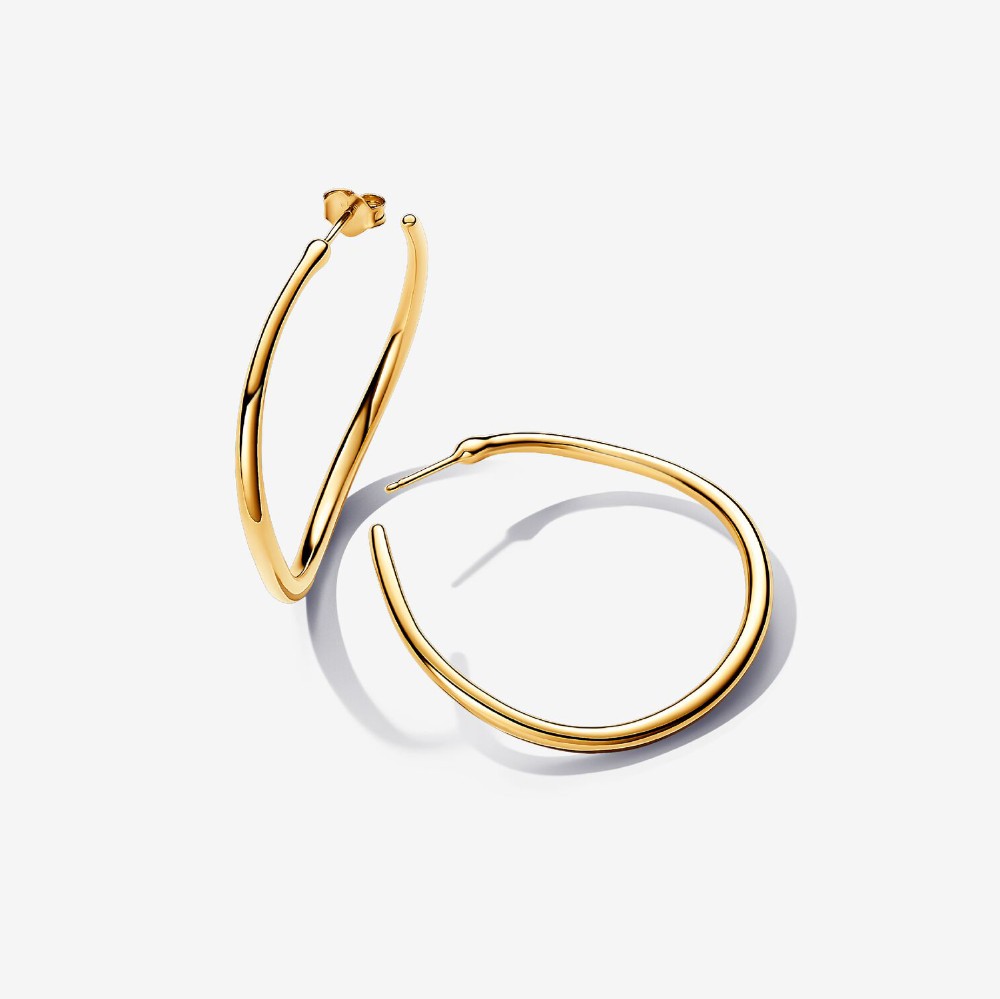Orecchini Cerchi Aperti 42 mm Linea Sinuosa