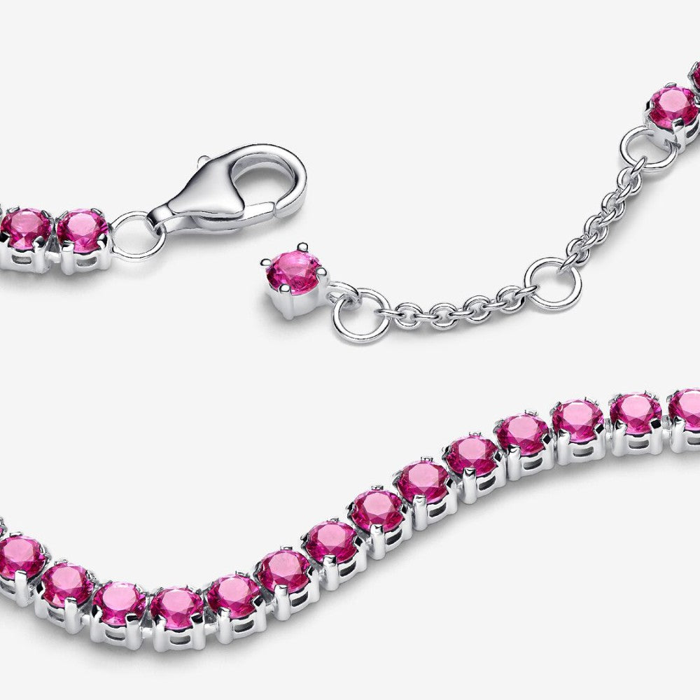 Bracciale Tennis Cristalli Rosa Scuro
